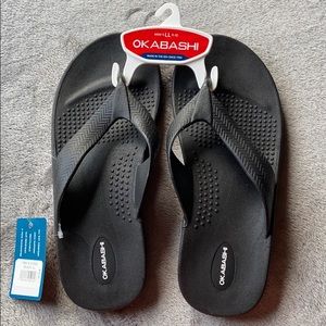 Men’s black Okabashi flip-flops